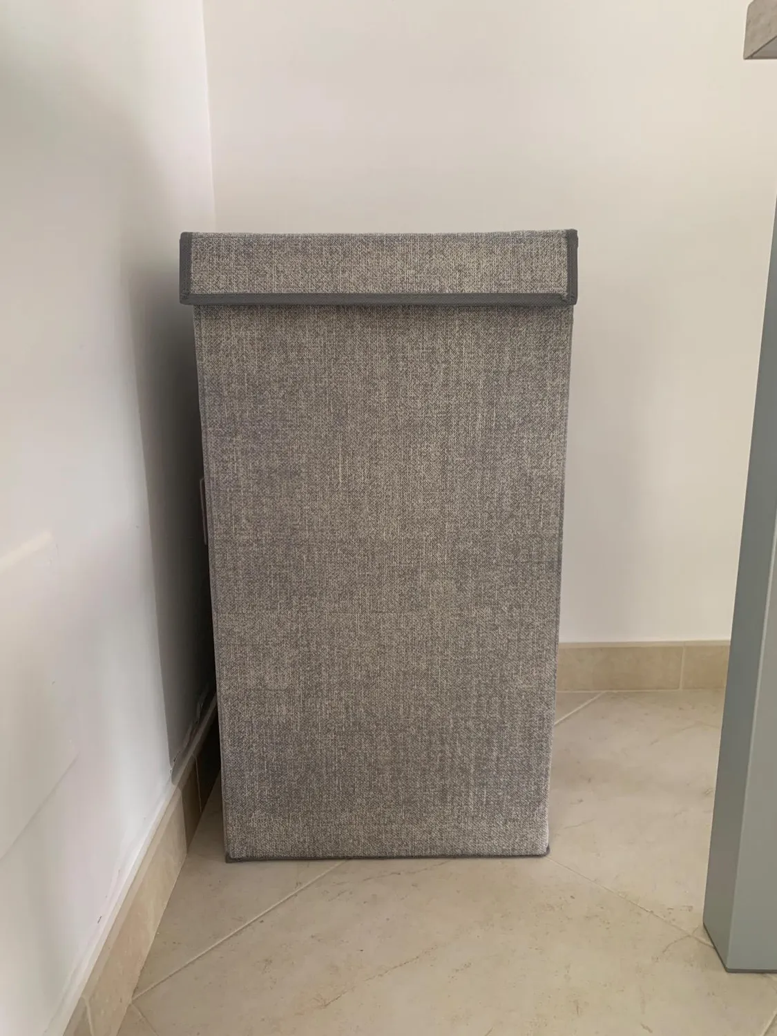 M Design Wäschetruhe mit Deckel dunkelbraun Jute