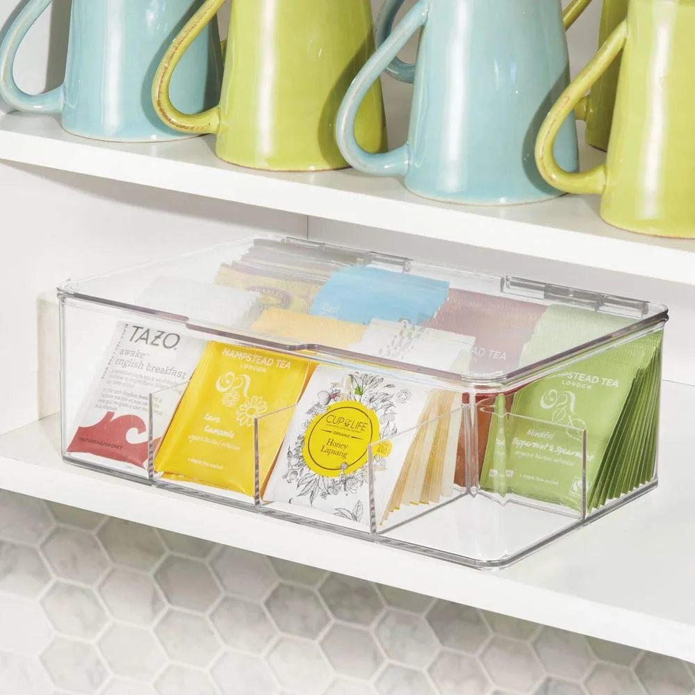 mDesign Küchen Organizer 8 Fächer transparent Griff