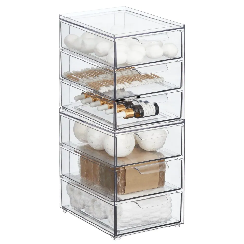 mDesign Schubladenbox Kunststoff 3 Schubladen 2er-Set