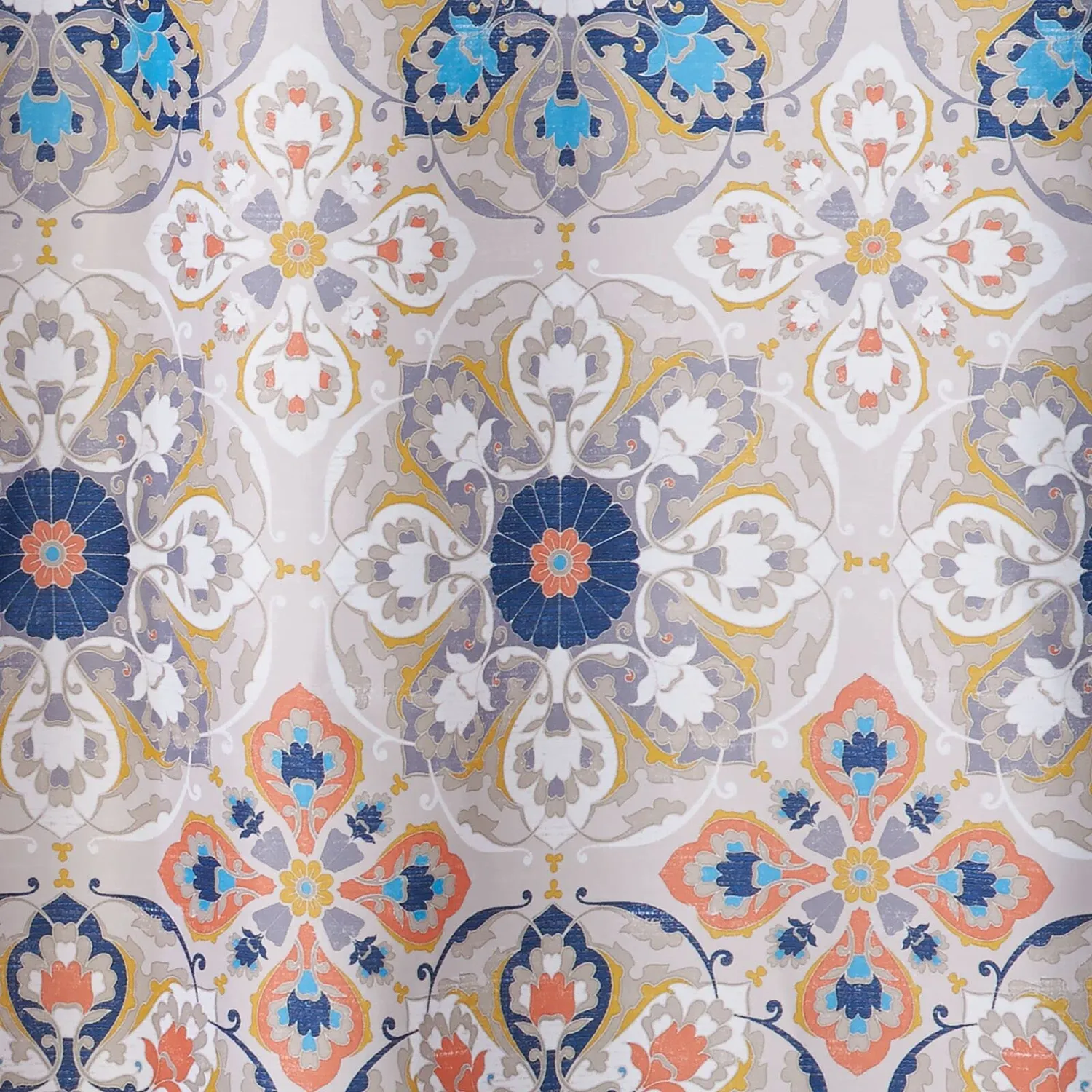 mDesign Duschvorhang Medaillon 183x183 cm braun