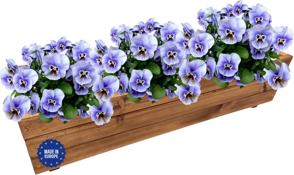 GoodFreshDecor Holz Pflanzkasten 39,5x20x17 Blumentopf braun Echtholz