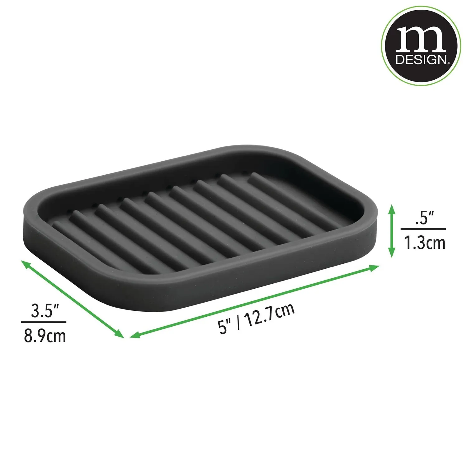 M Design Seifenschale Silikon schwarz 2er-Set rutschfest