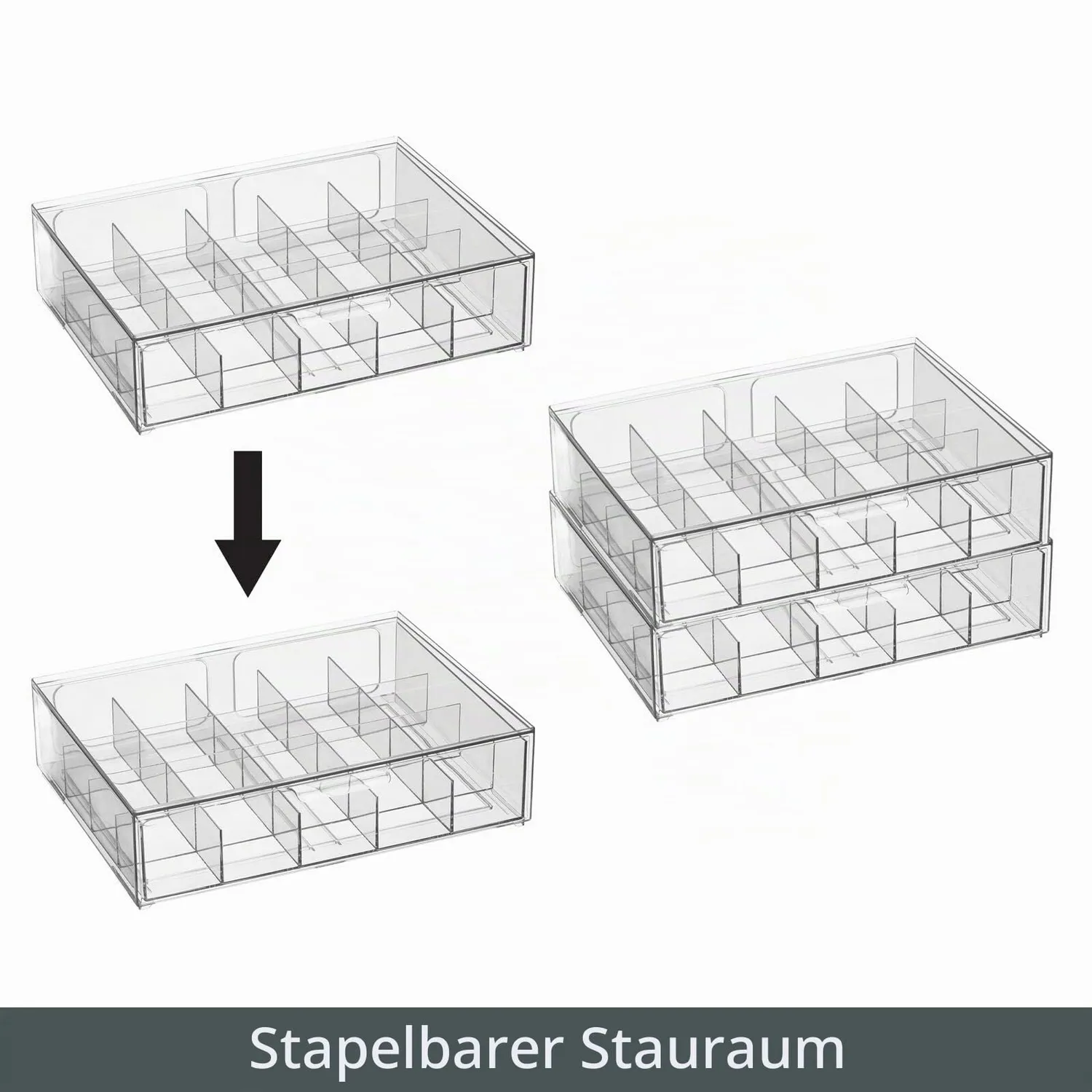 mDesign 23048MDKEU Teekiste Aufbewahrungsbox durchsichtig 20 Fächer