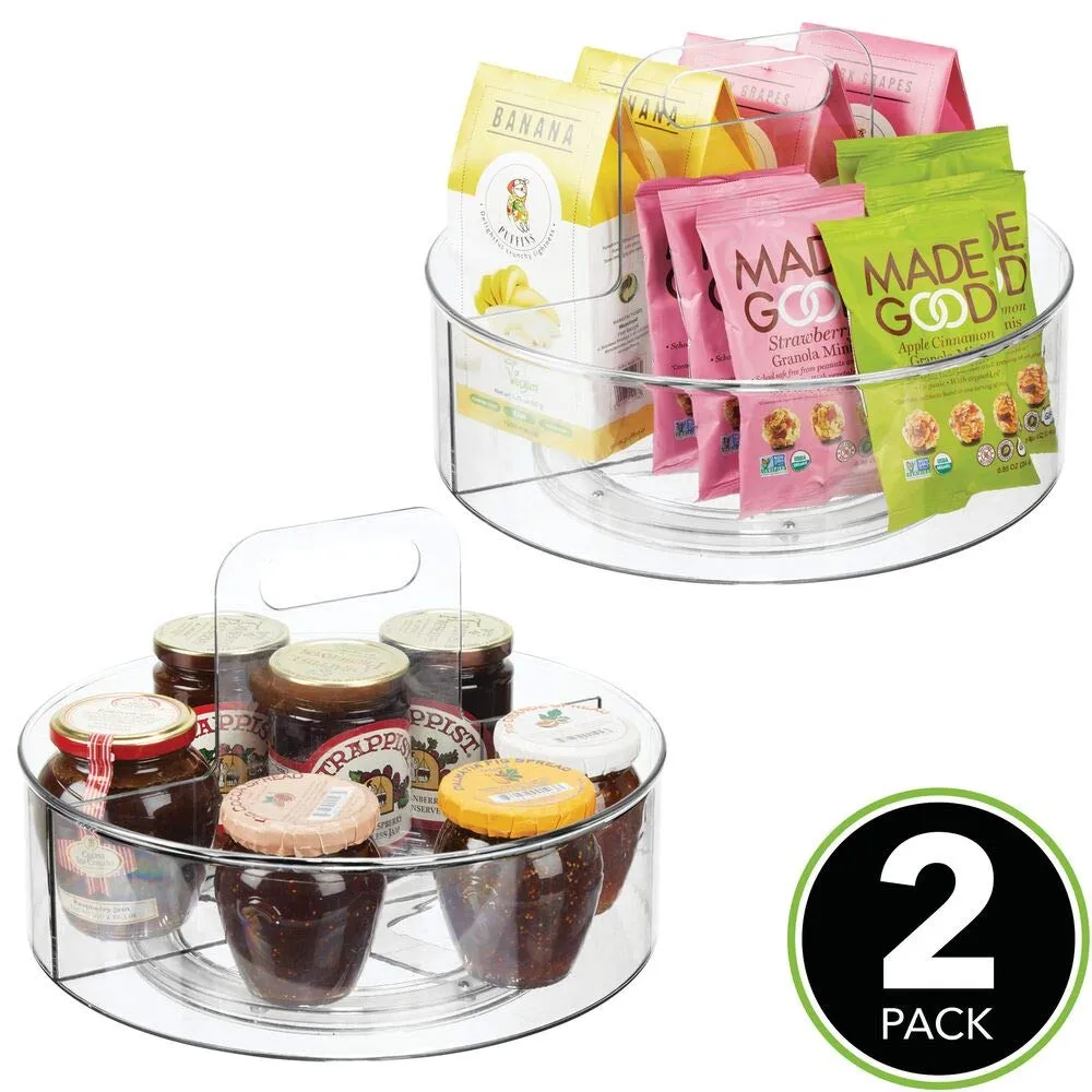 mDesign Lazy Susan Gewürzregal Transparent 2er-Set drehbar