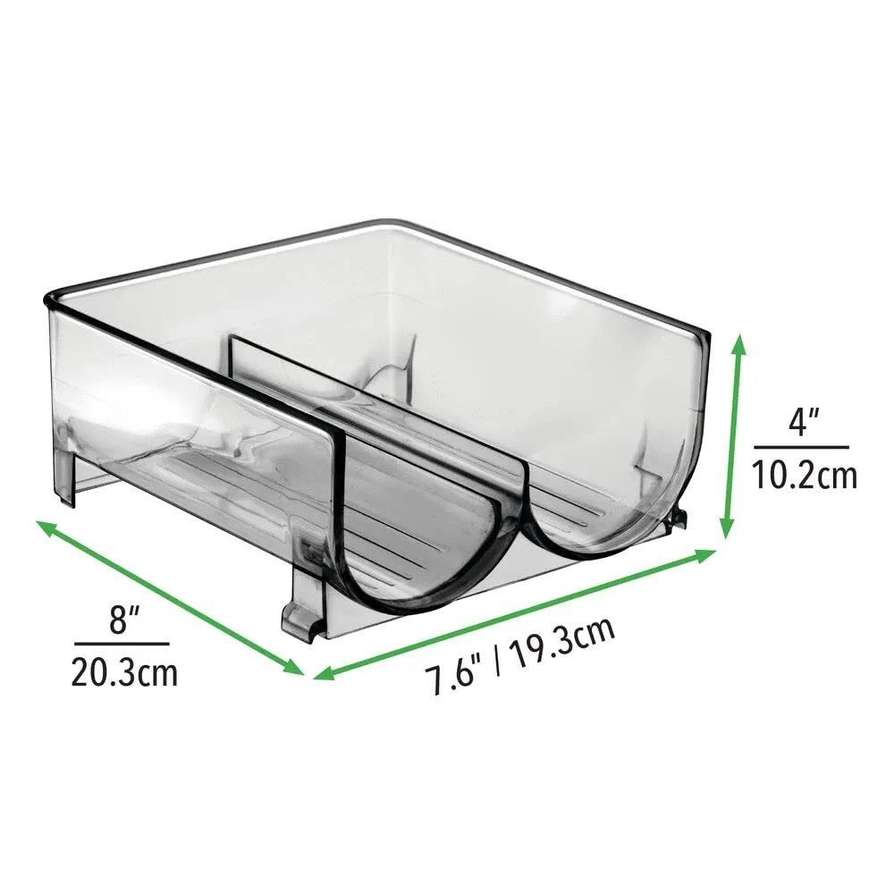 mDesign Weinflaschenregal Rauchgrau 2er-Set stapelbar