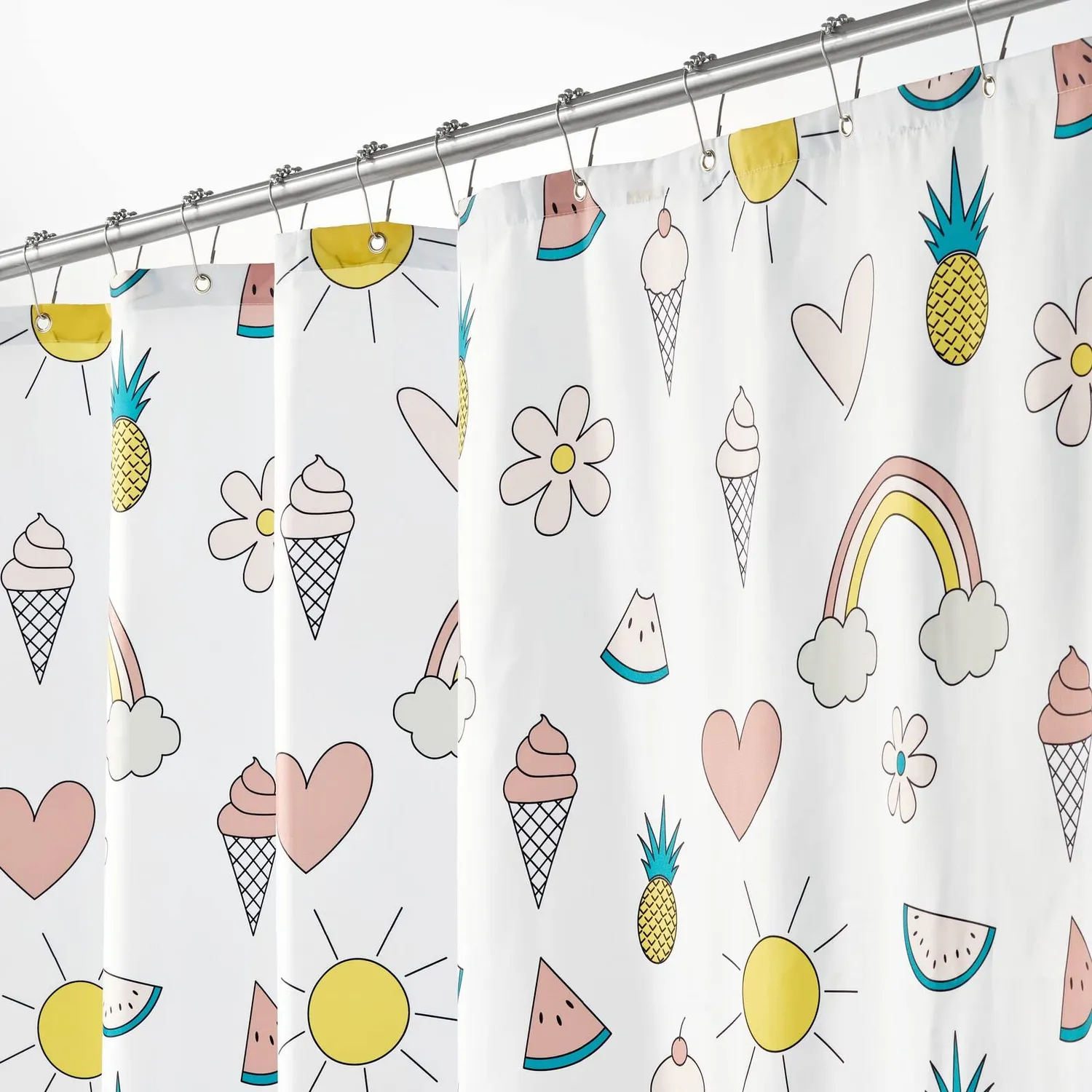 mDesign Duschvorhang Polyester 182,9 cm mehrfarbig