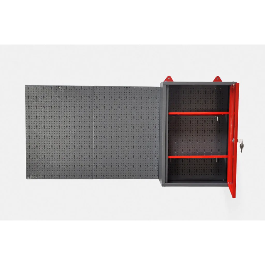 Kreher Werkstattschrank Rot Metall mit Lochwand 20 Haken Bundle