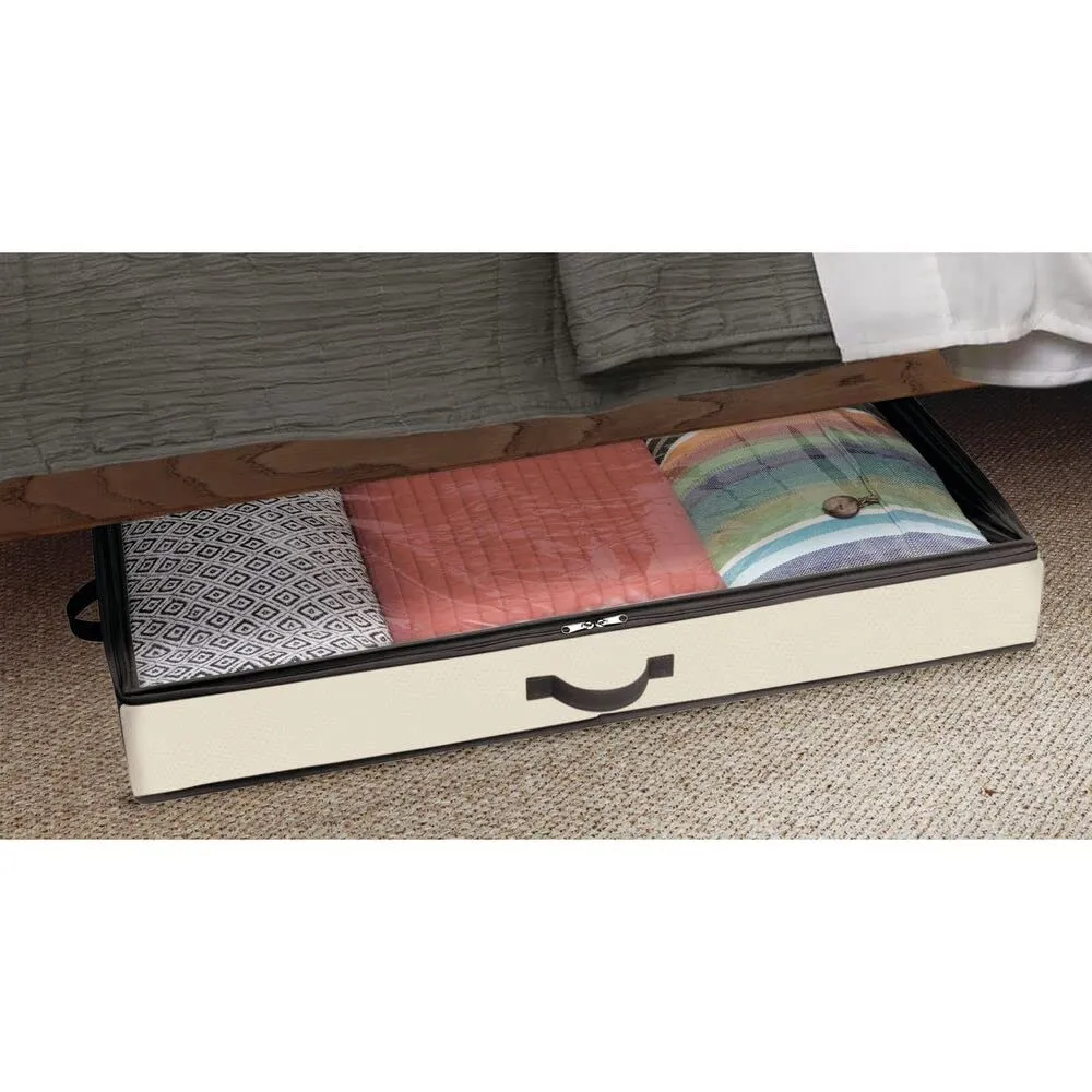 mDesign Unterbettkommode Unterbettbox creme espresso mit Deckel