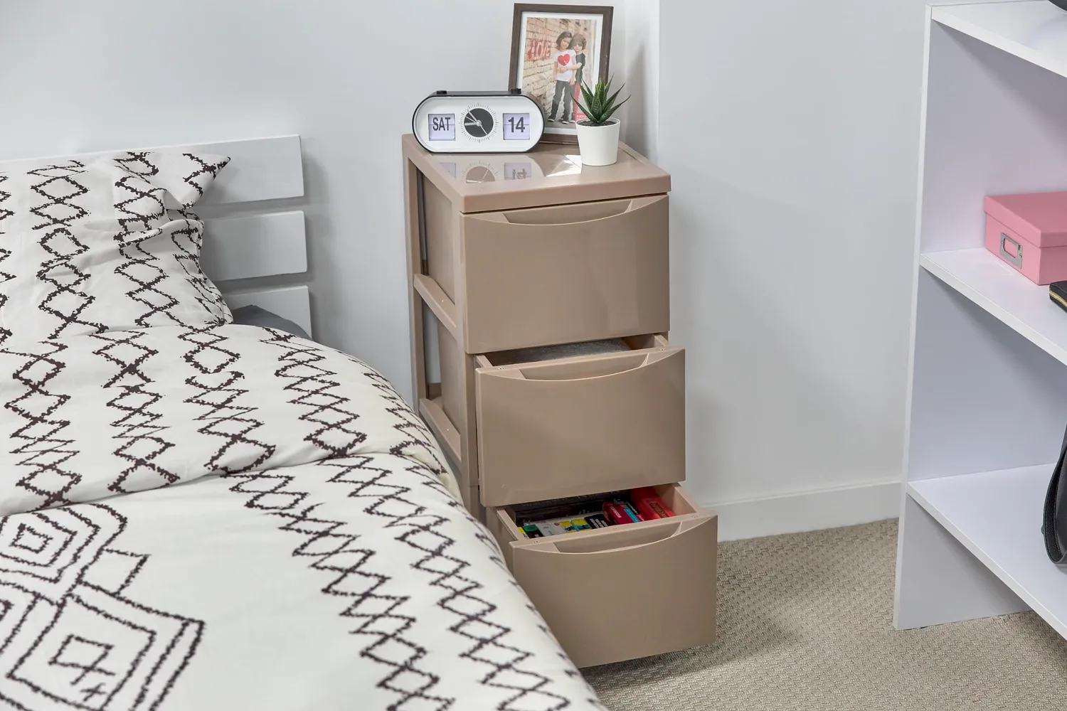 Iris Ohyama SCR-303 Kommode 3 Schubladen taupe