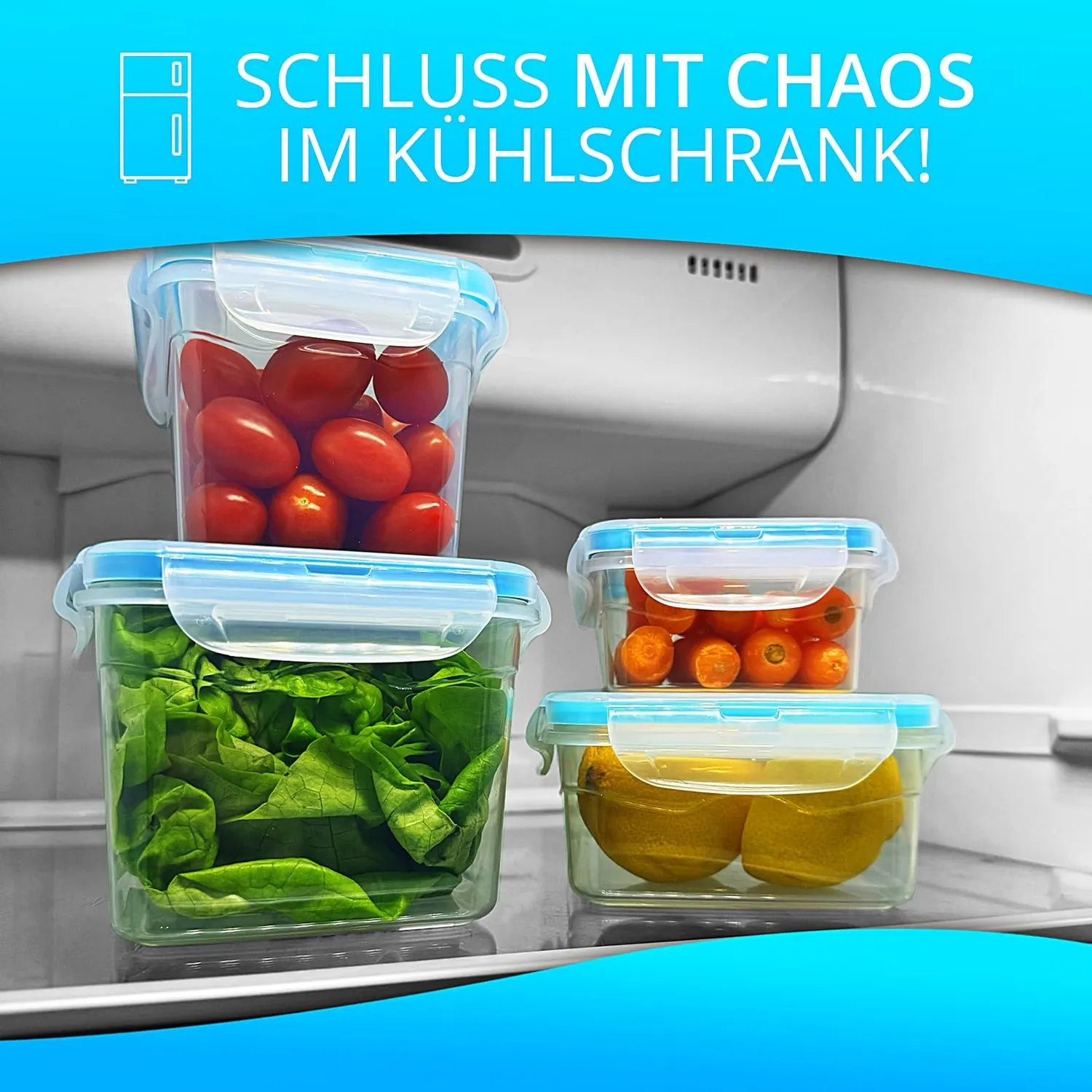astor24 Premium Frischhaltedosen 1,2 L 4er Set luftdicht