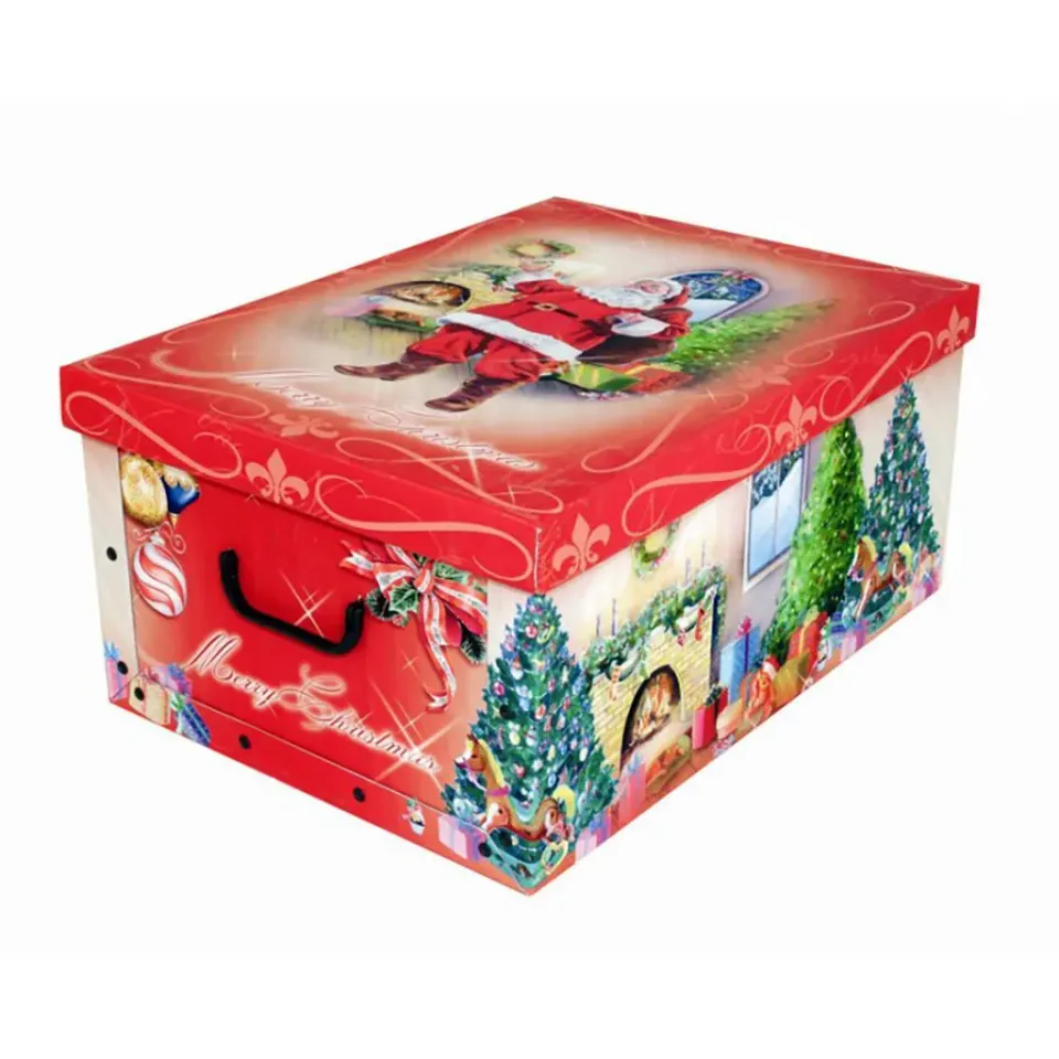 Kreher Weihnachtsmann Dekokarton 40L Geschenkbox