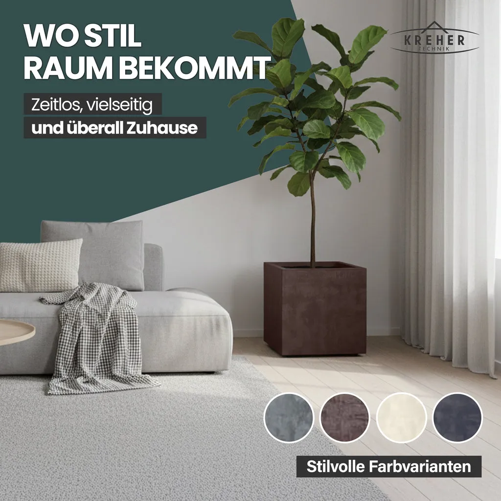 Kreher Millennium Pflanzkübel 40L eckig braun 2er-Set