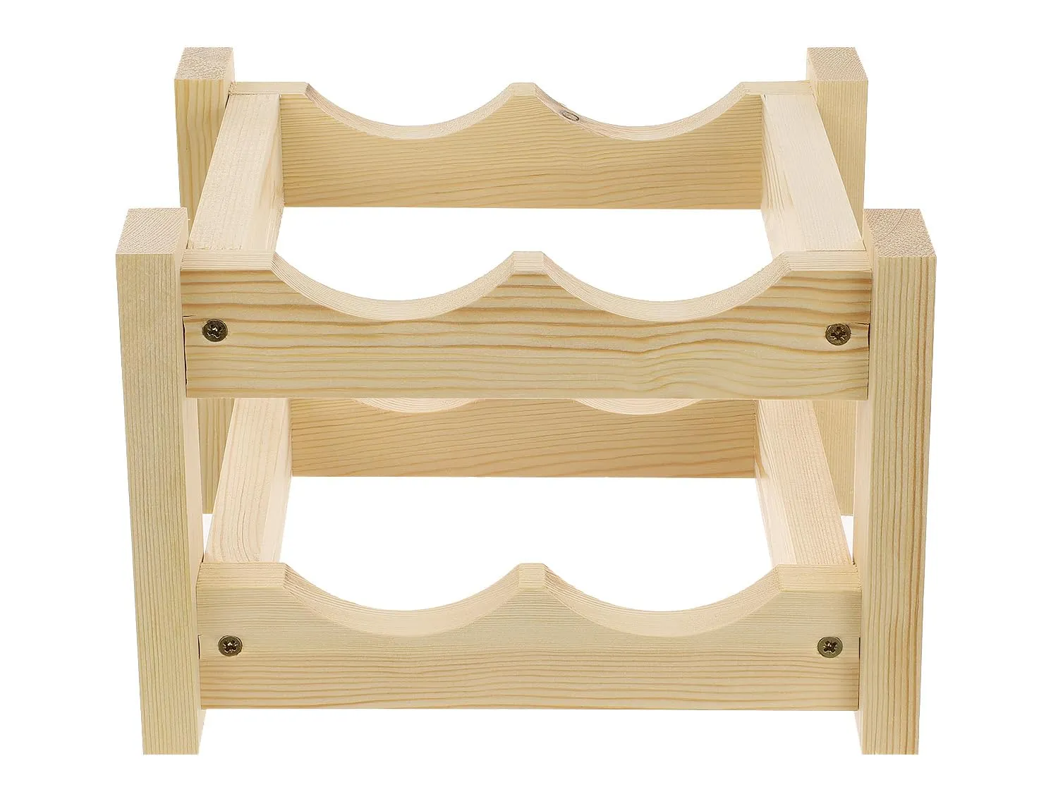 GoodFreshDecor Weinregal Holz 4 Flaschen Kiefer natur 26x24x17