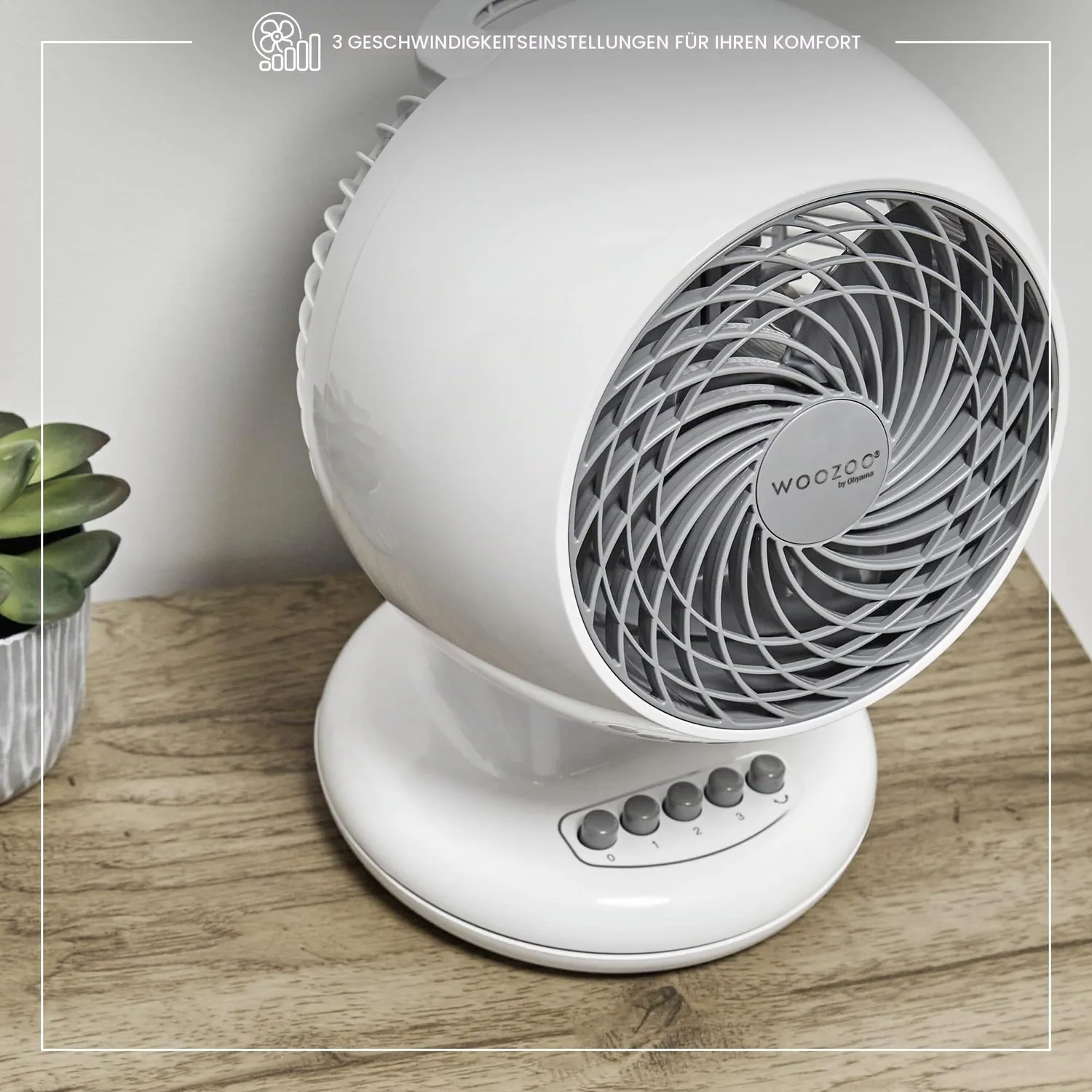 Iris Ohyama Woozoo PCF-M15 Tischventilator weiß leise