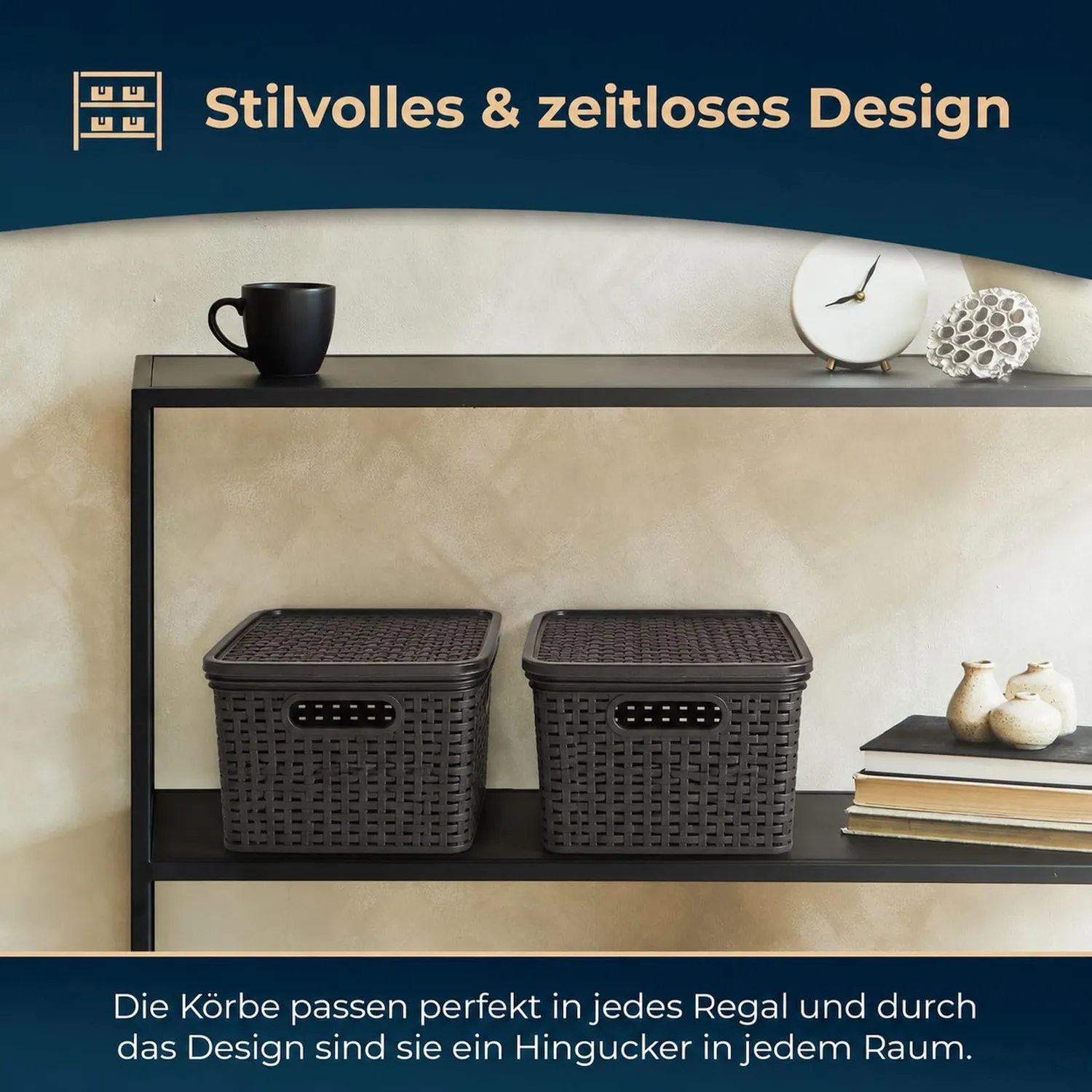 astor24 Premium Aufbewahrungsbox 3er Set 2 Liter Anthrazit