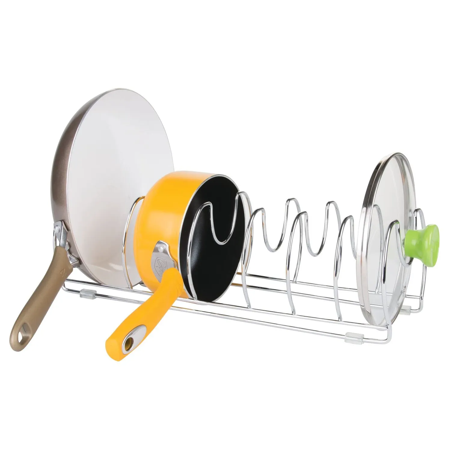 mDesign Pfannenhalter Topfdeckelhalter Chrom 2er-Set