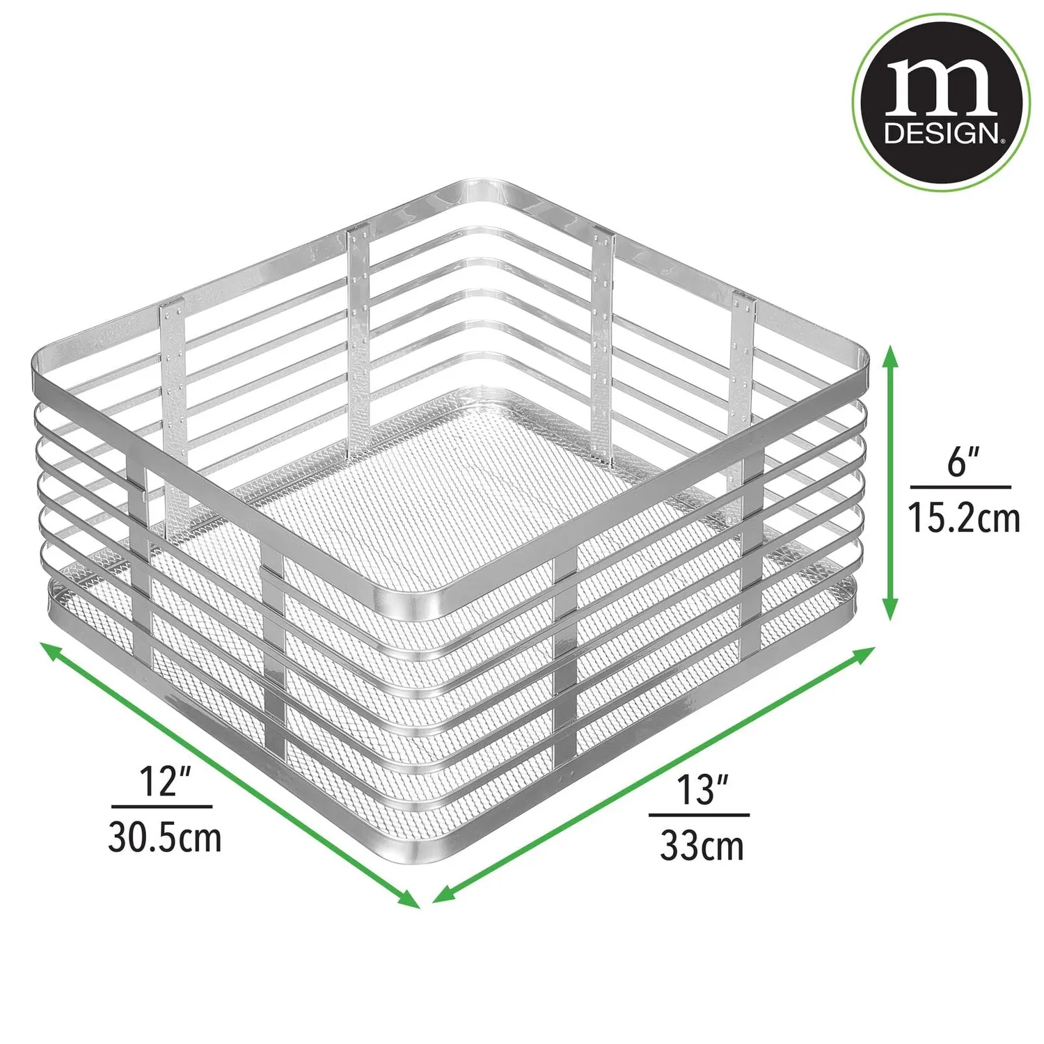 mDesign Drahtkorb Aufbewahrungskorb 6er-Set chrom Metall