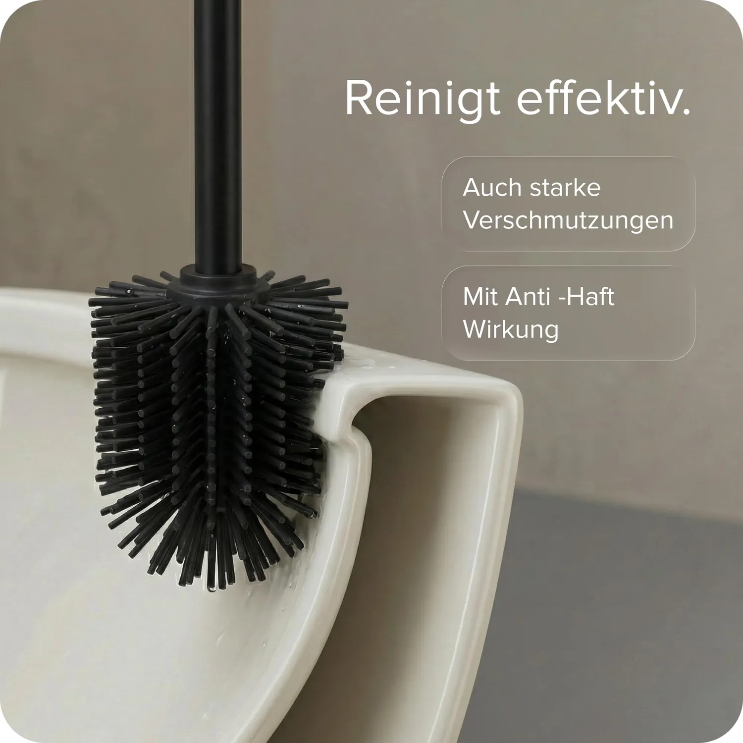 blackswedenhome Silikon-Toilettenbürste schwarz 2er Set matt