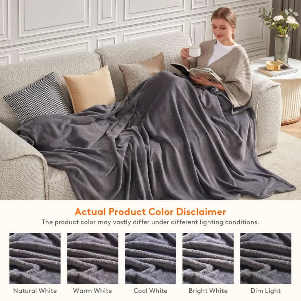 Lifewit Fleecedecke Kuscheldecke Grau 152x203 cm