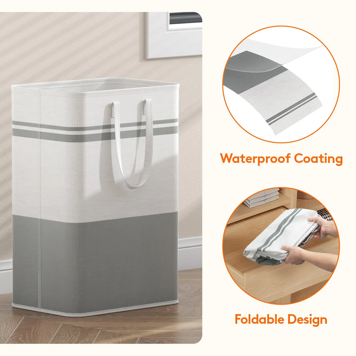 Lifewit Wäschekorb 2x 80 L faltbar Polyester wasserdicht