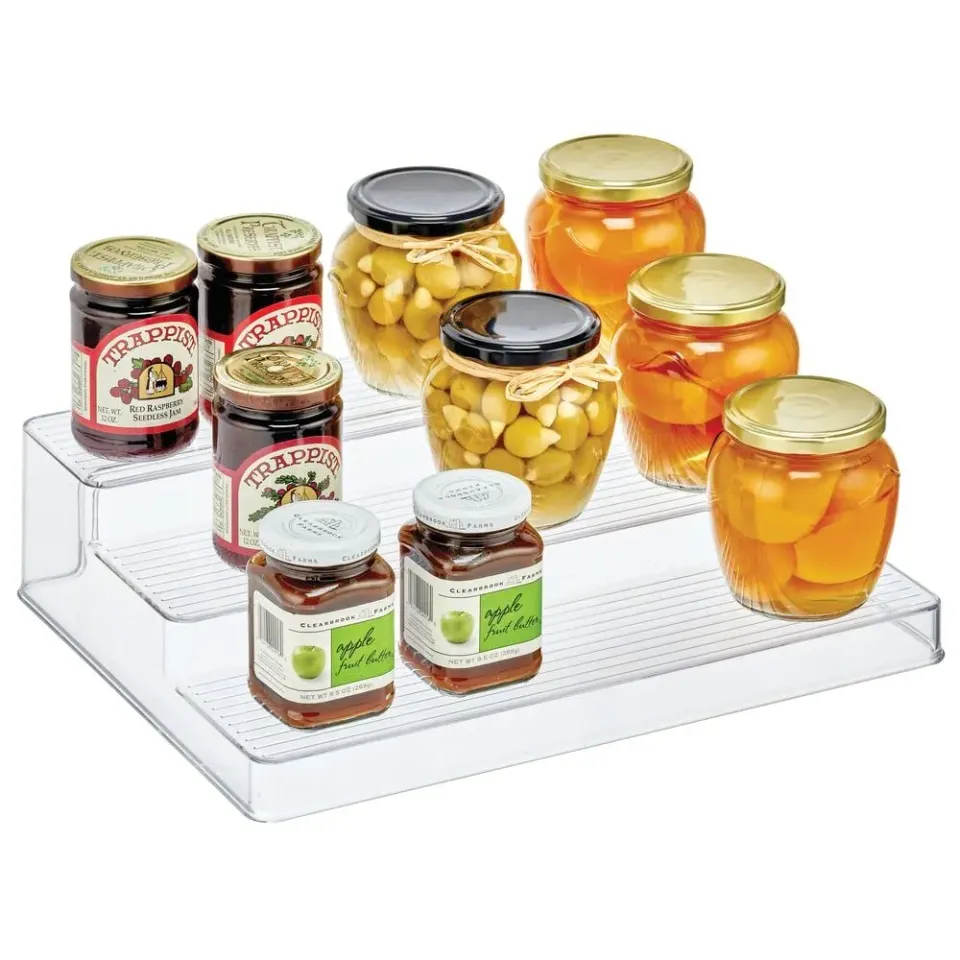 mDesign Gewürzregal 3 Ebenen Transparent Kunststoff