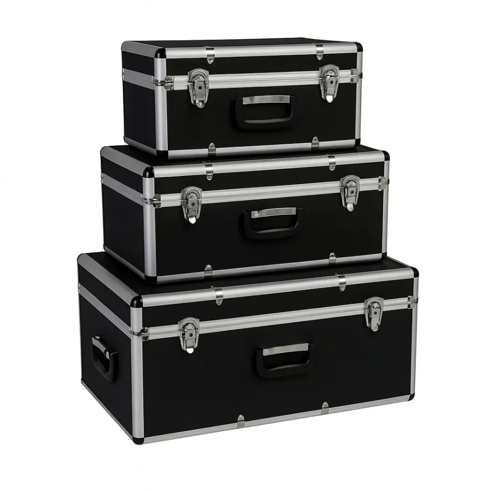 Kreher Transportkoffer ABS Alukoffer 27+65+100L Anthrazit stapelbar