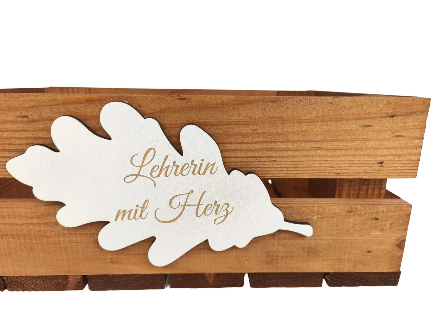 GoodFreshDecor Holzbox mit Deckel 30x20x12 cm Wunschtext braun