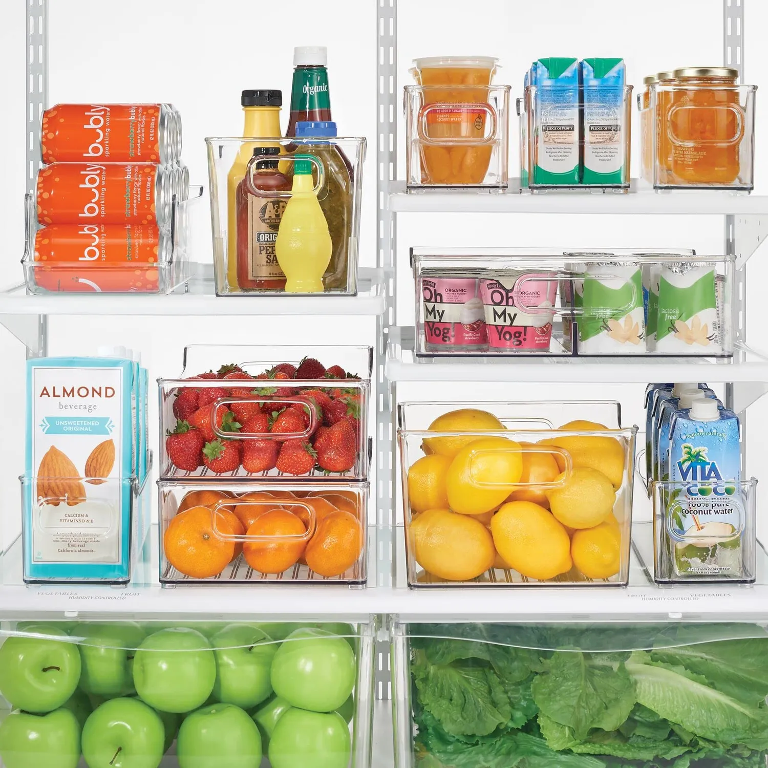 mDesign Aufbewahrungsbox Kühlschrankbox Griffe transparent