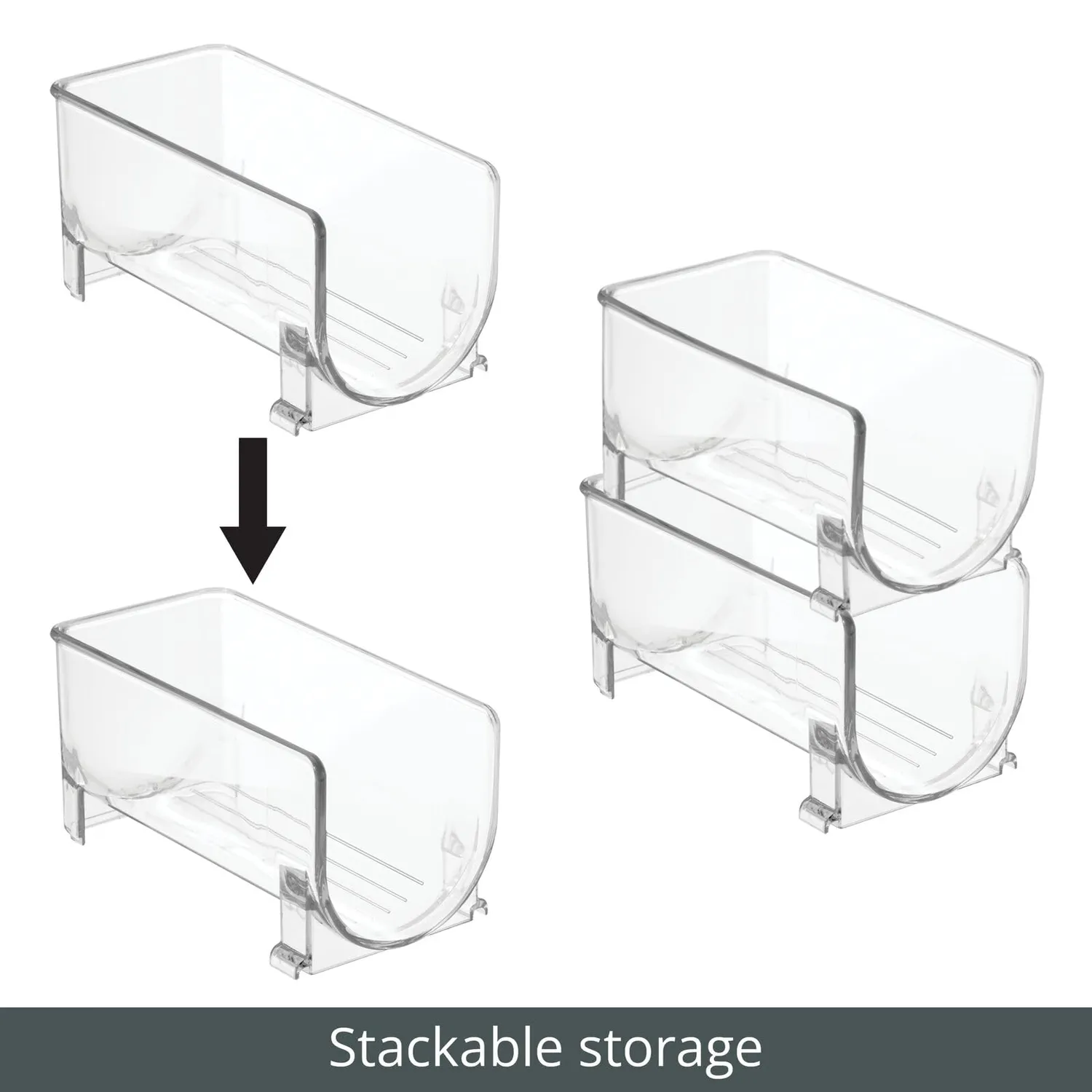 mDesign 07866 Flaschenhalter 8er-Set transparent stapelbar