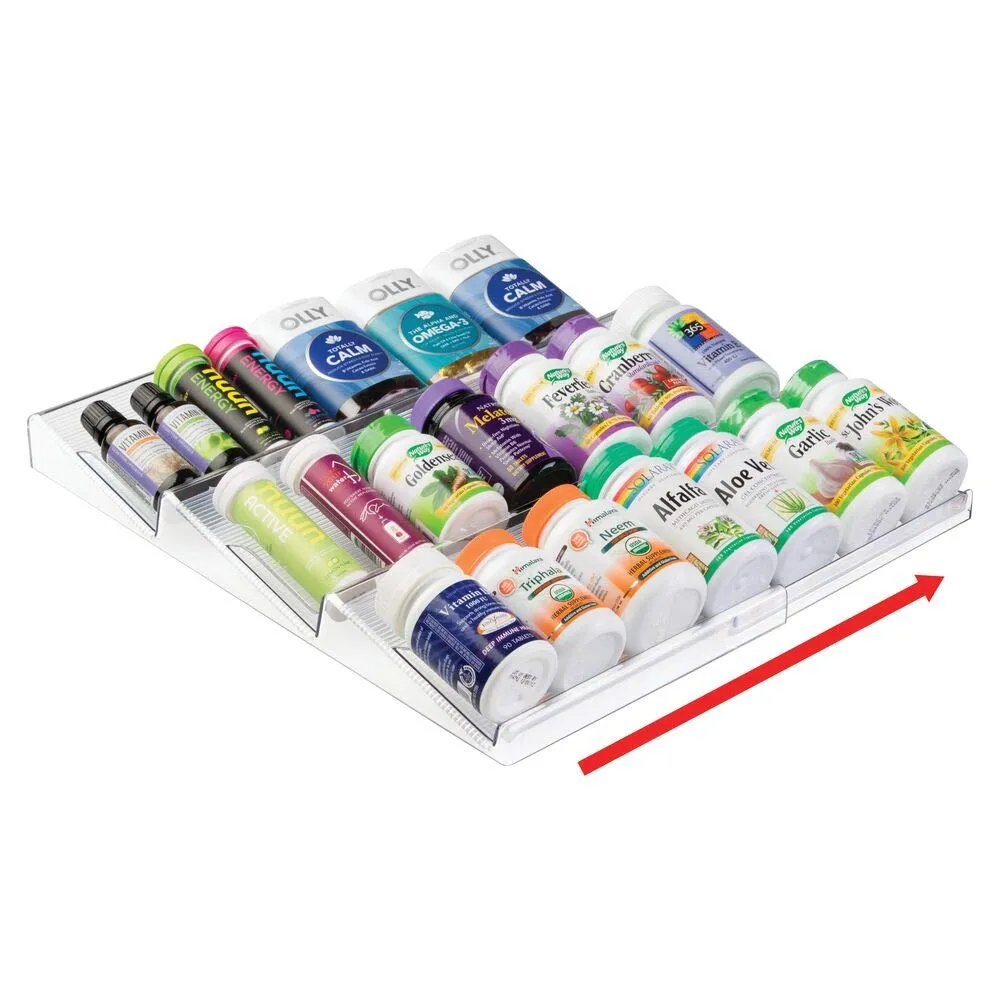 mDesign Schubladeneinsatz 3 Ebenen transparent ausziehbar