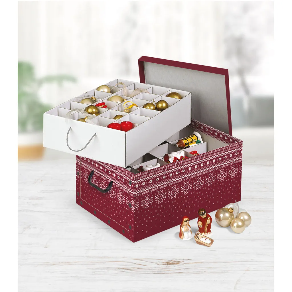 Kreher Red Snowflake Christbaumkugel-Karton 40 Fächer Pappe