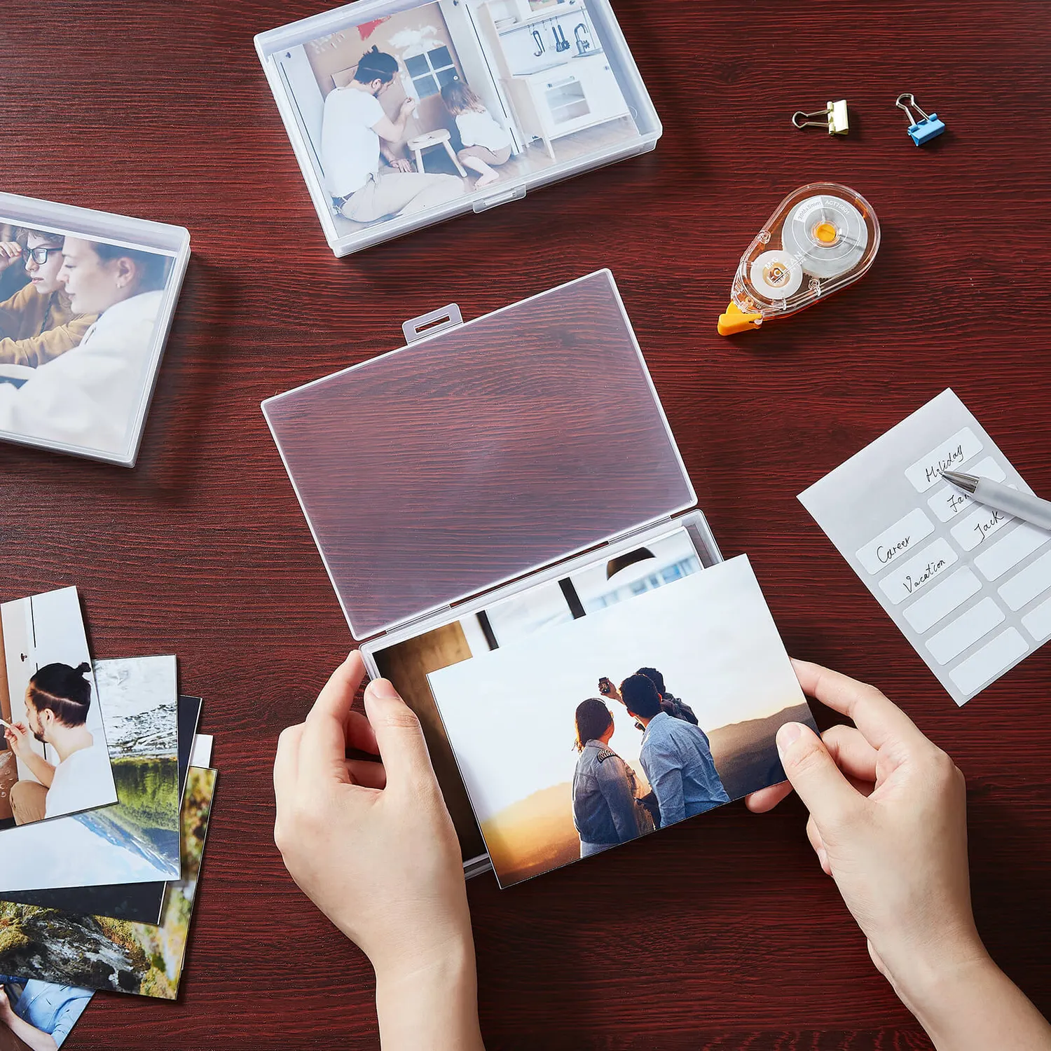 Lifewit Fotobox 4x6 Organizer mit 18 Boxen transparent