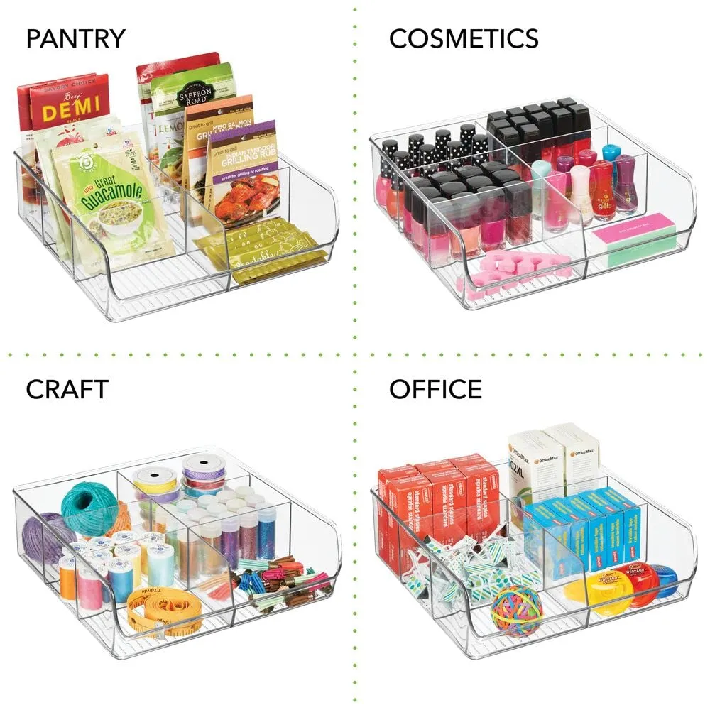 mDesign Aufbewahrungsbox 6 Fächer Transparent 4er-Set