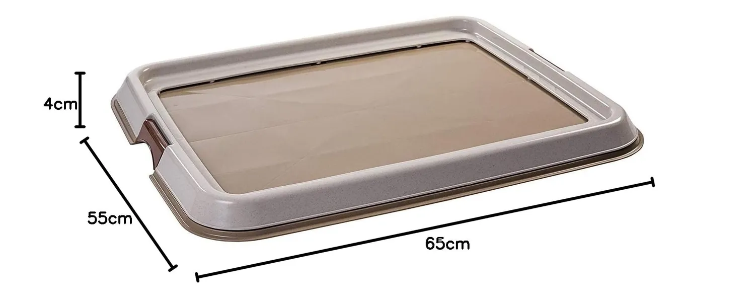 Iris Ohyama FT-650 Hundetoilette Beige Tablett 55x65cm Matte-Halter