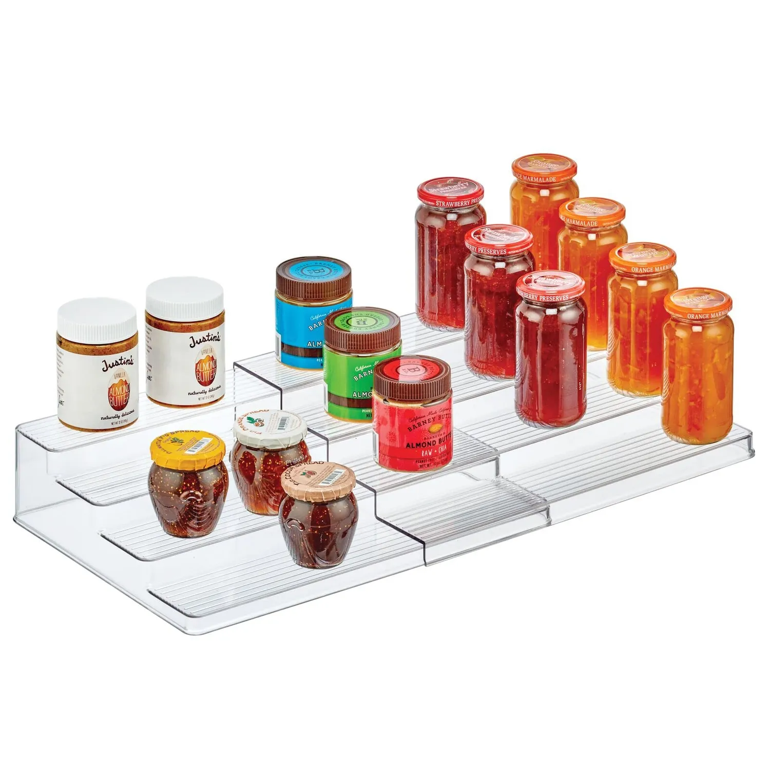 mDesign Gewürzregal ausziehbar 4 Ebenen transparent Kunststoff