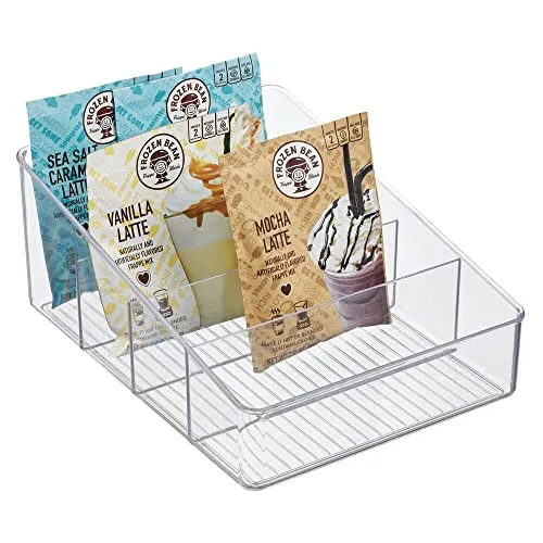 mDesign Aufbewahrungsbox transparent 3 Fächer kompakt