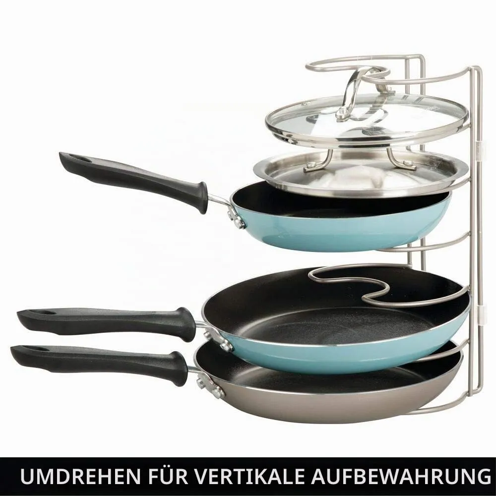 mDesign Deckelhalter Metall Topfhalter Matt-Silber Schrank