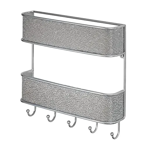 mDesign Schlüsselbrett Schlüsselboard Metall silber mit Ablage