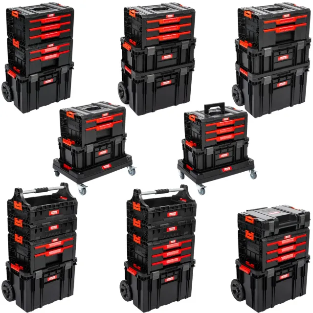 Kreher Q-Brick Two Werkstattwagen 3er Set V6 mit Rollen schwarz