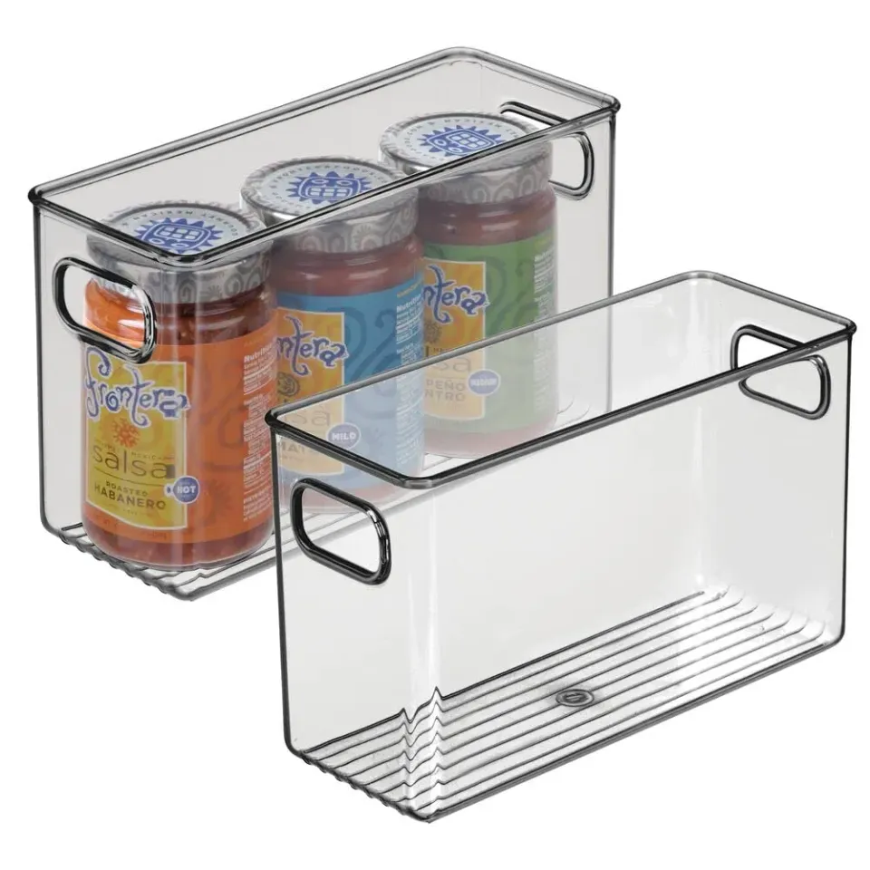 mDesign Kühlschrankkorb Aufbewahrungsbox 2er Set grau