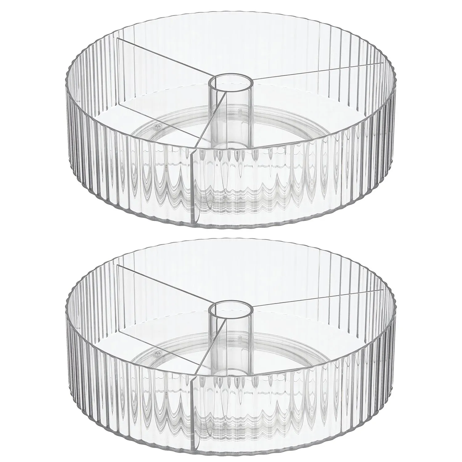 mDesign Lady Susan Drehteller transparent 2er-Set mit Fächern