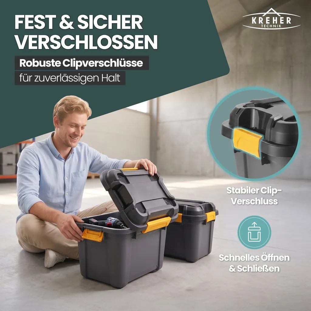 Kreher Bunker Aufbewahrungsbox 18L IP67 mit Deckel schwarz