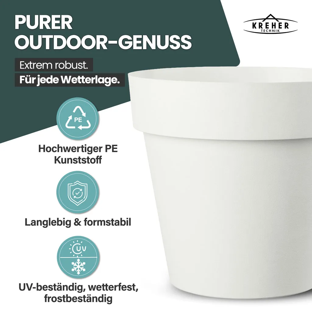 Kreher Like XXL Pflanzkübel Weiß 79 cm 2er Set