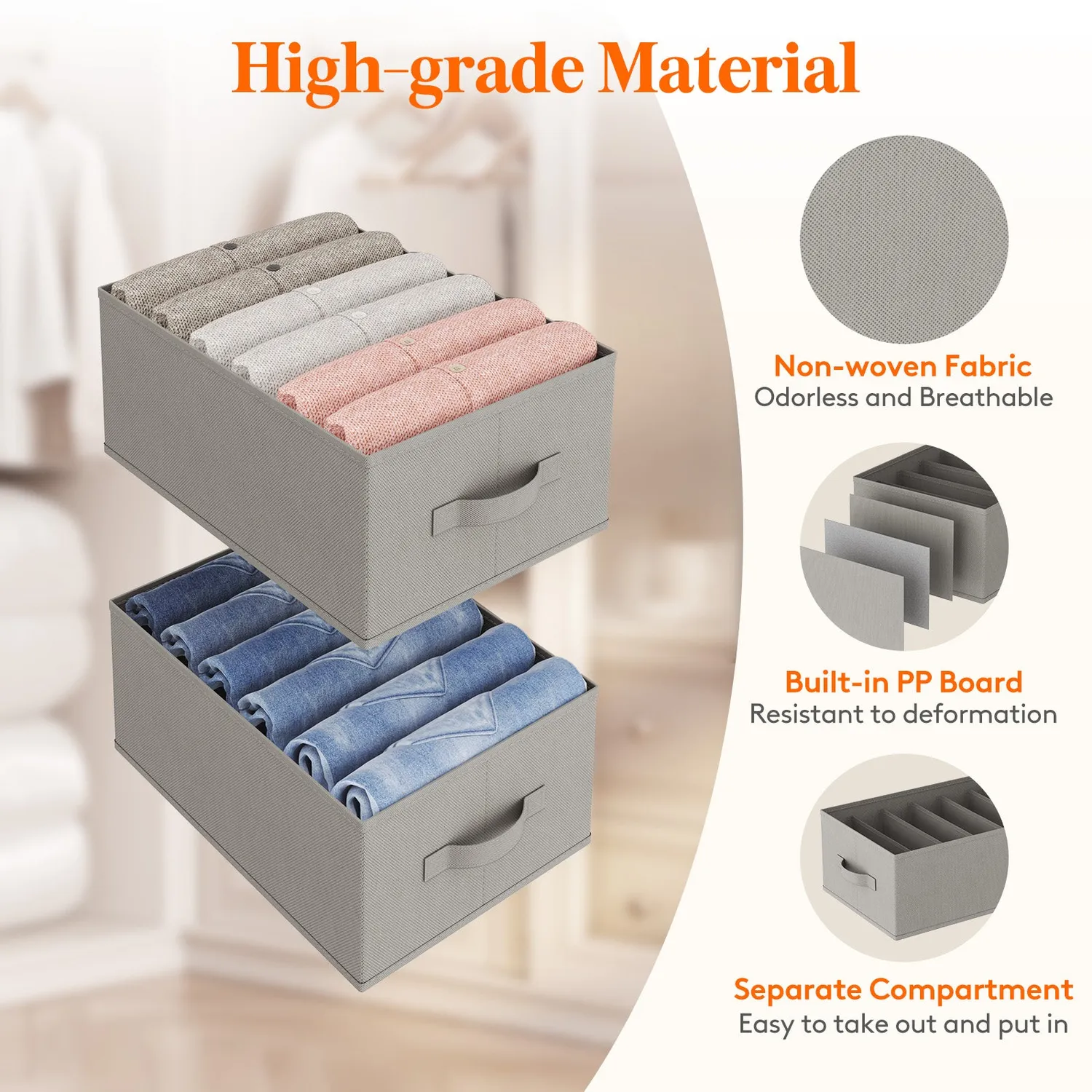 Lifewit Schrank Organizer 6 Fächer Aufbewahrungsbox faltbar