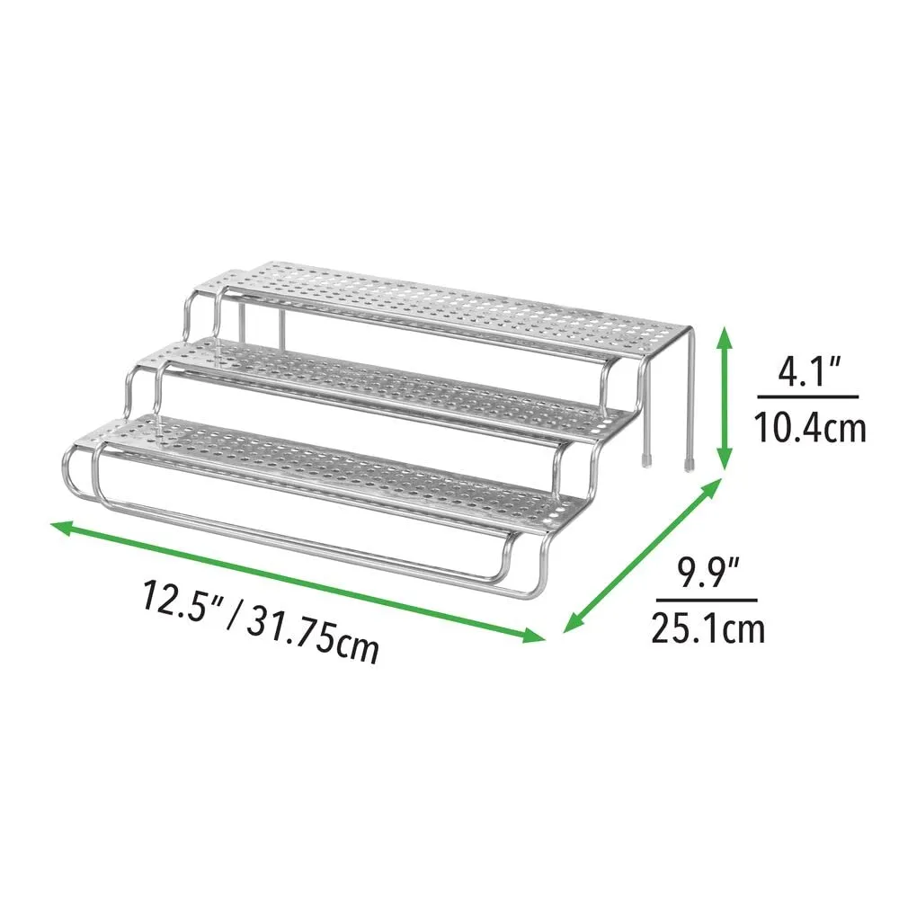 mDesign Gewürzregal ausziehbar Metall silber 35,5 cm