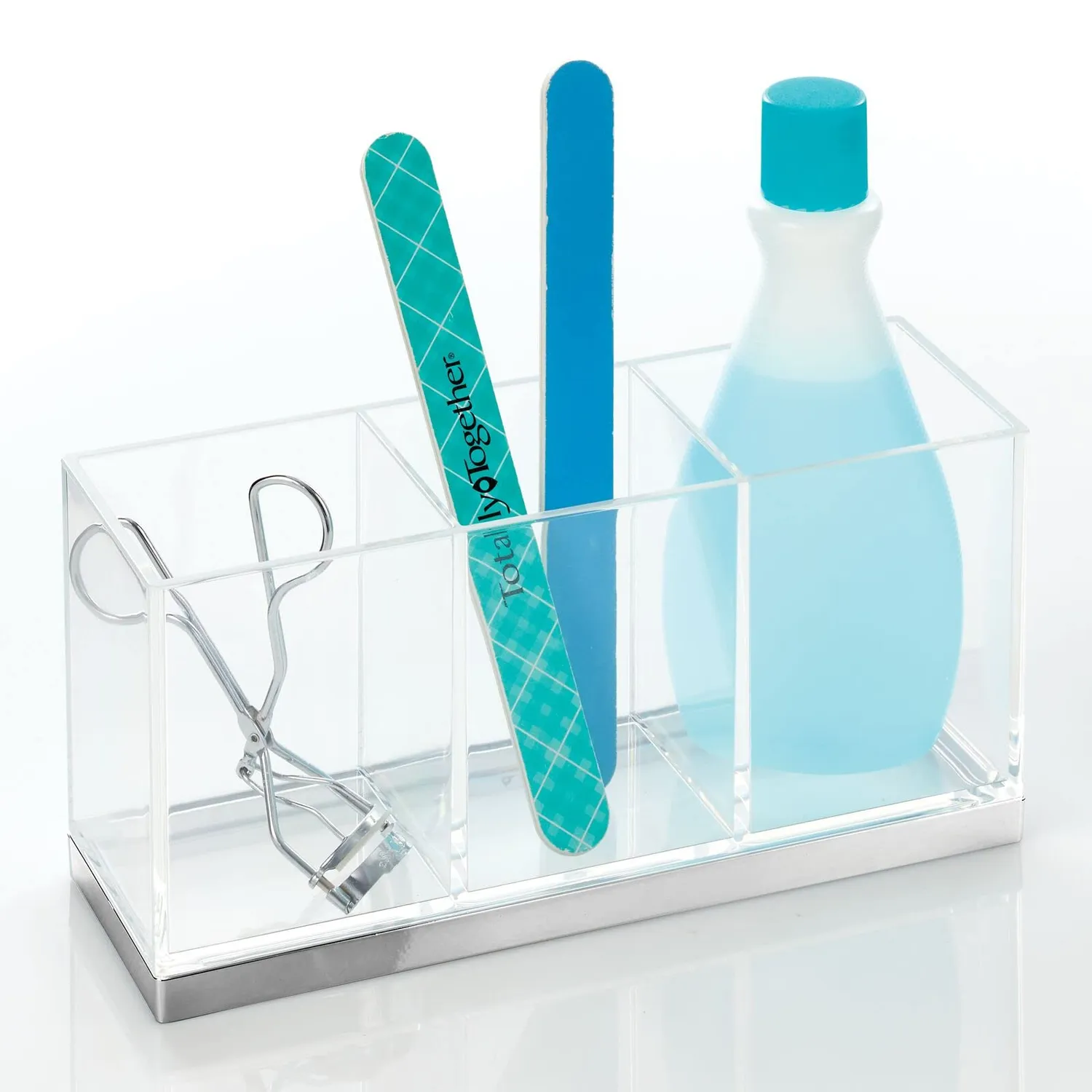 mDesign Make-up Organizer 3 Fächer transparent Kosmetikbox