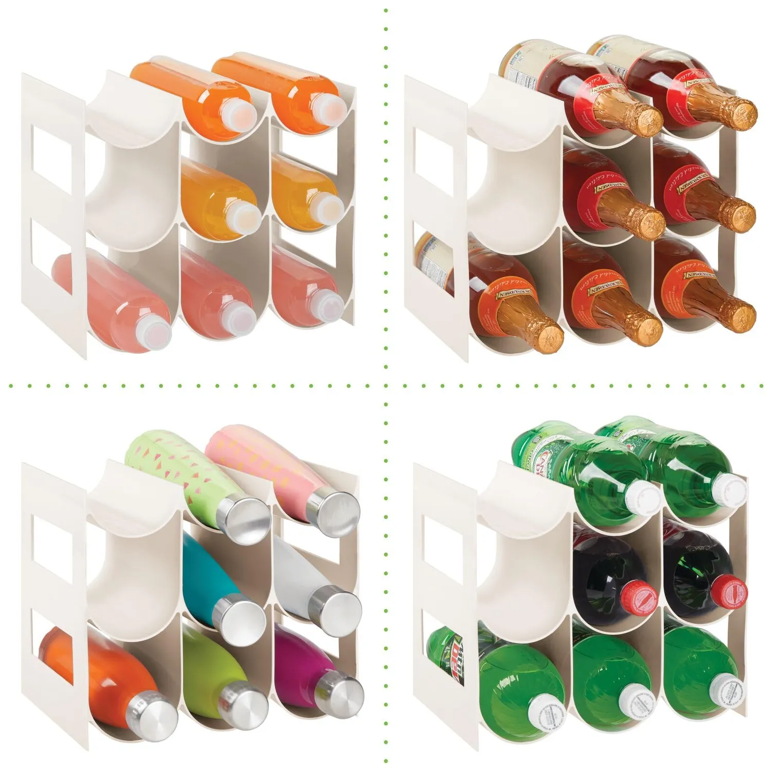 mDesign Weinregal für 9 Flaschen Creme BPA-frei
