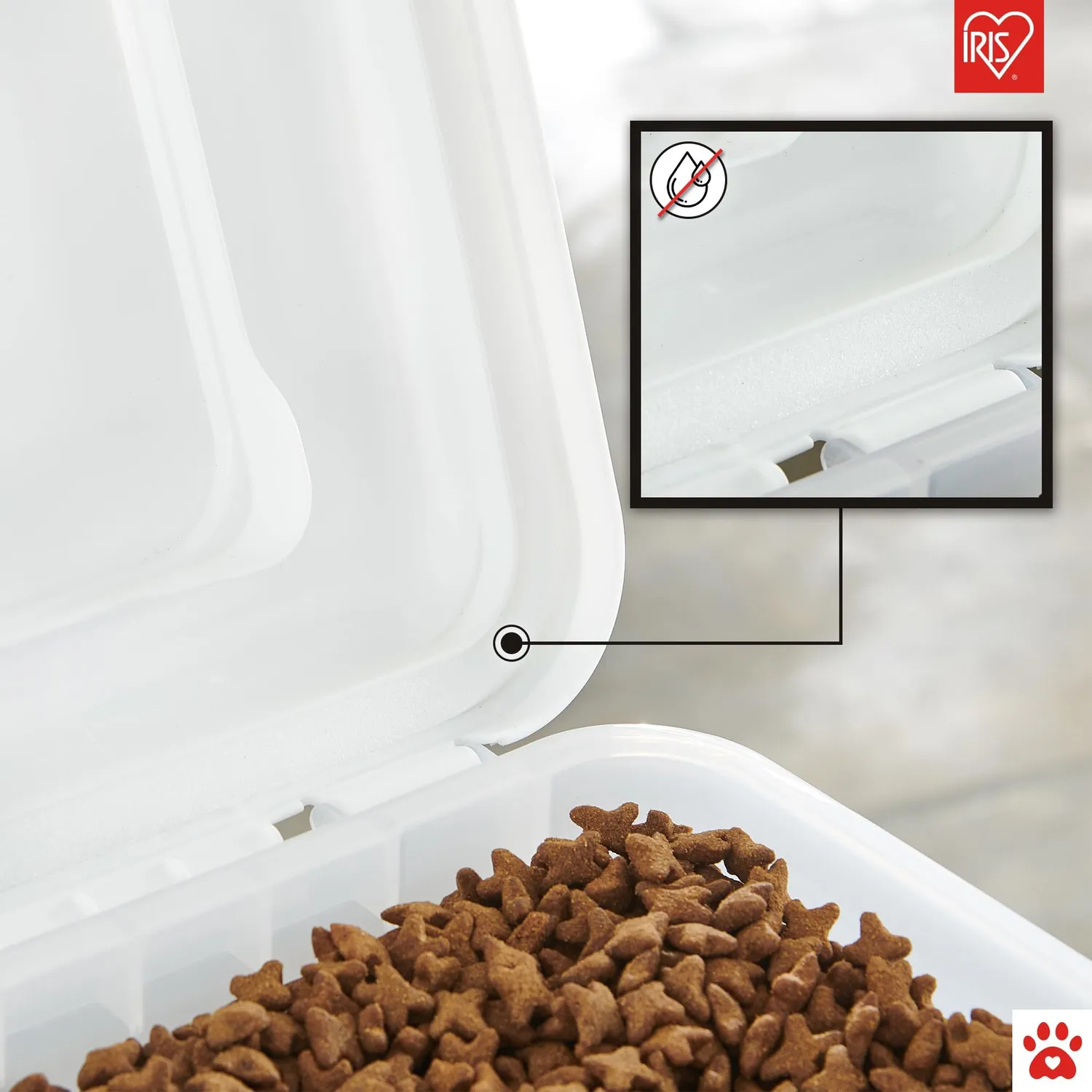 Iris Ohyama ATS-C Futterbox Weiß 45L+20L luftdicht mit Rollen