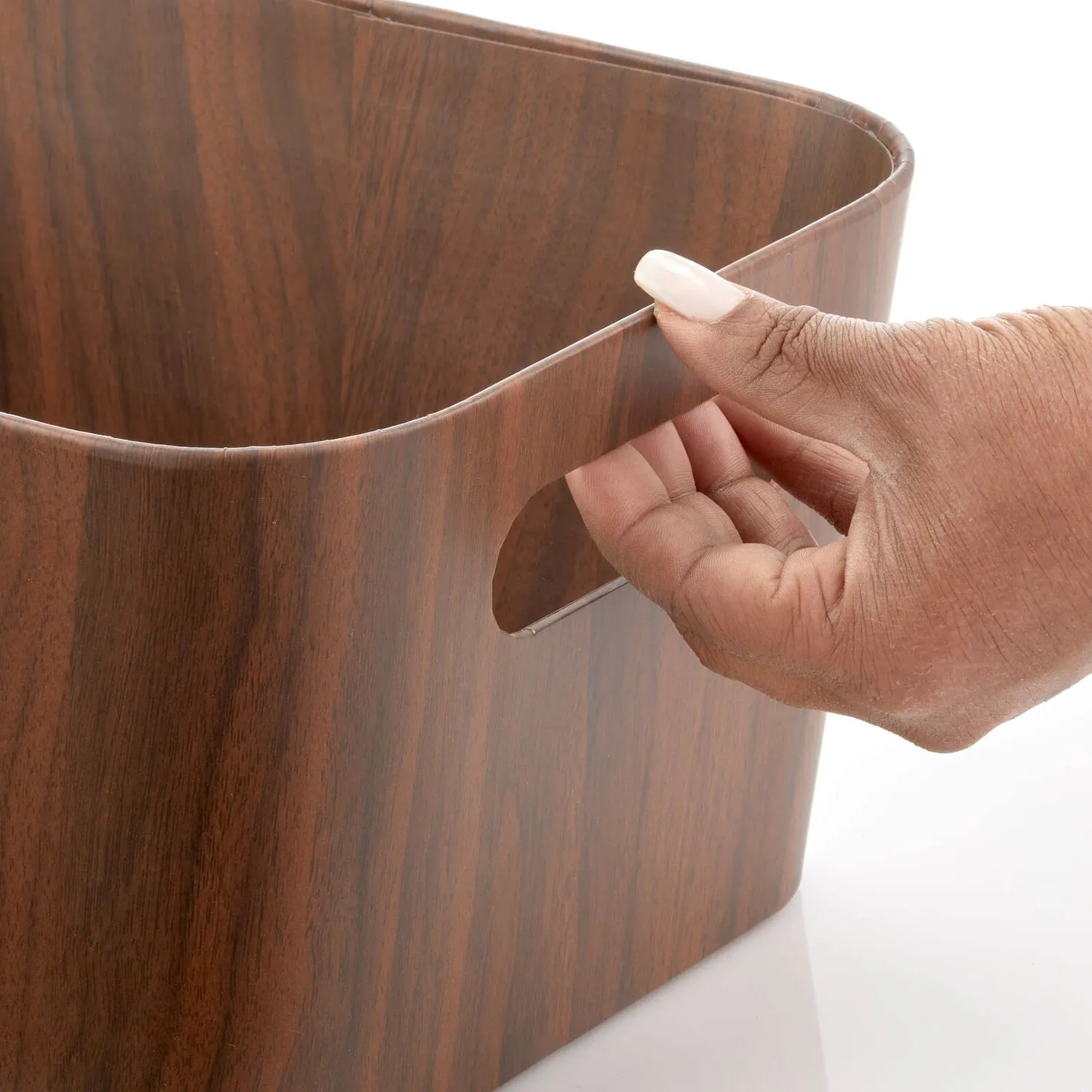 mDesign Aufbewahrungsbox Karton dunkelbraun 4er-Set Griffe