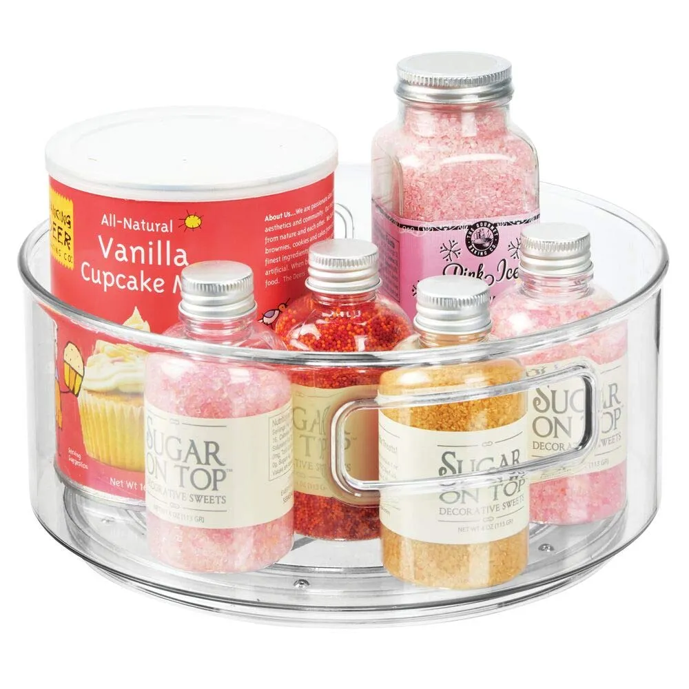 mDesign 06610MDKEU Lazy Susan Drehkorb 2er-Set klar 22,9 cm